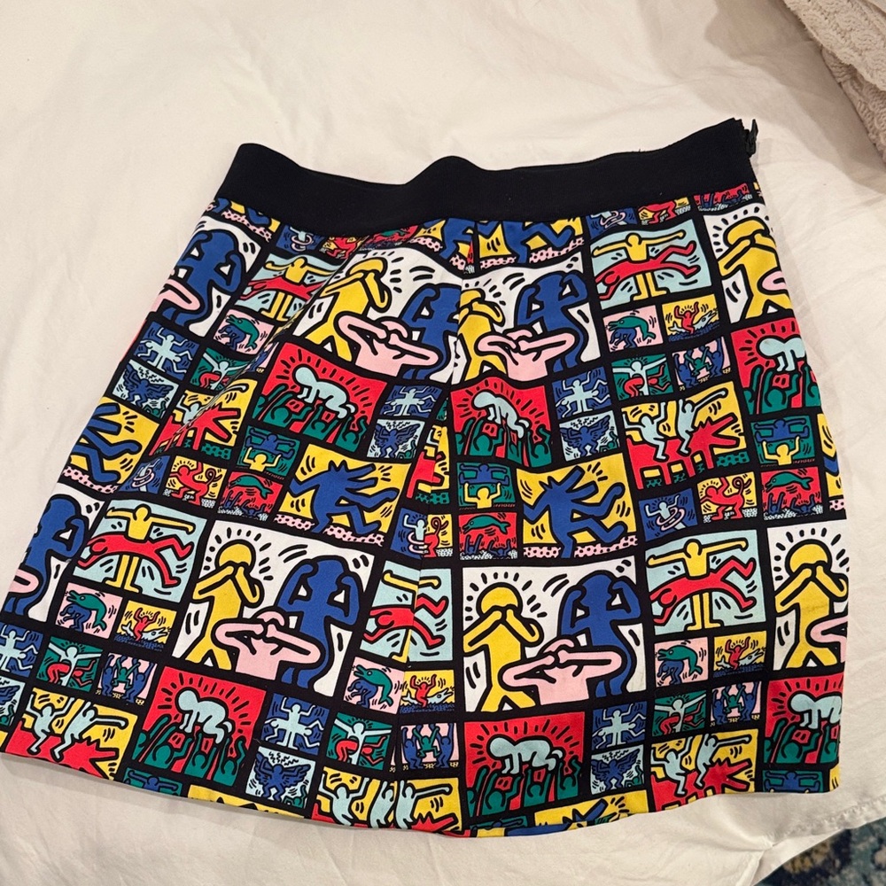 Alice + Olivia Multicolor Graphic A-Line Skirt